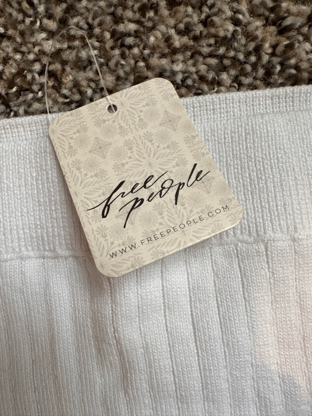 Free People Ribbed Midi Skirt in White - NWT - Picture 3 of 4